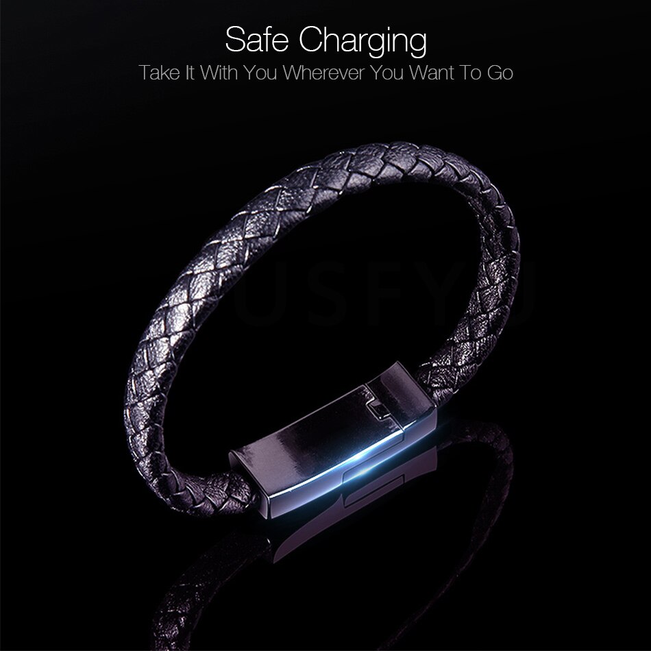 Zewnętrzna przenośna skórzana bransoletka mikro USB ładowarka kabel robić ładowania danych przewód synchronizacji dla iPhone X 11zawodowiec android typ C kable telefoniczne