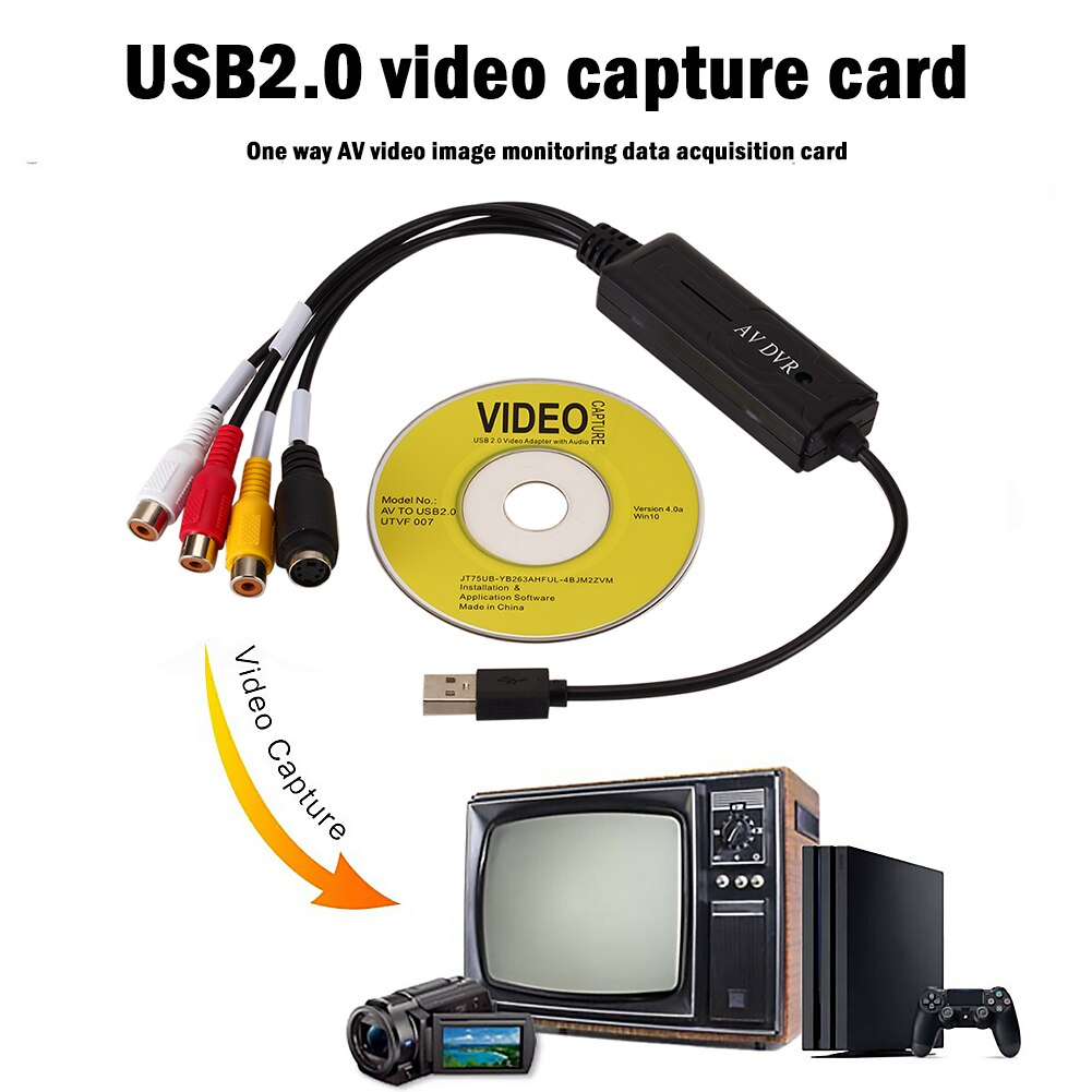 Video Tuner Card Recorder Box Hd Video Usb 2.0 Video Capture Card Usb Naar Rca Converter Adapter Voor Dv/hi8/Vhs Tv Dvd