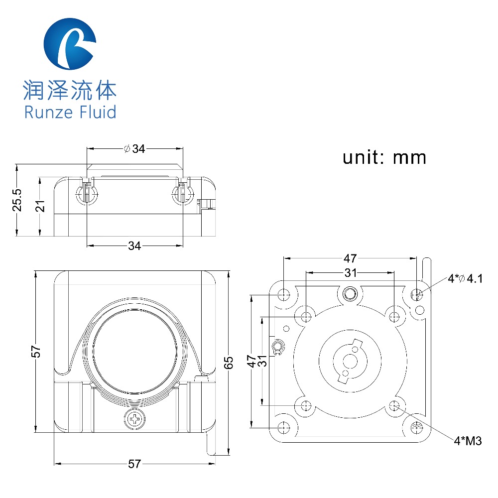 4 Rollers Low Pulse Peristaltic Pump Head Mini Dosing Head China