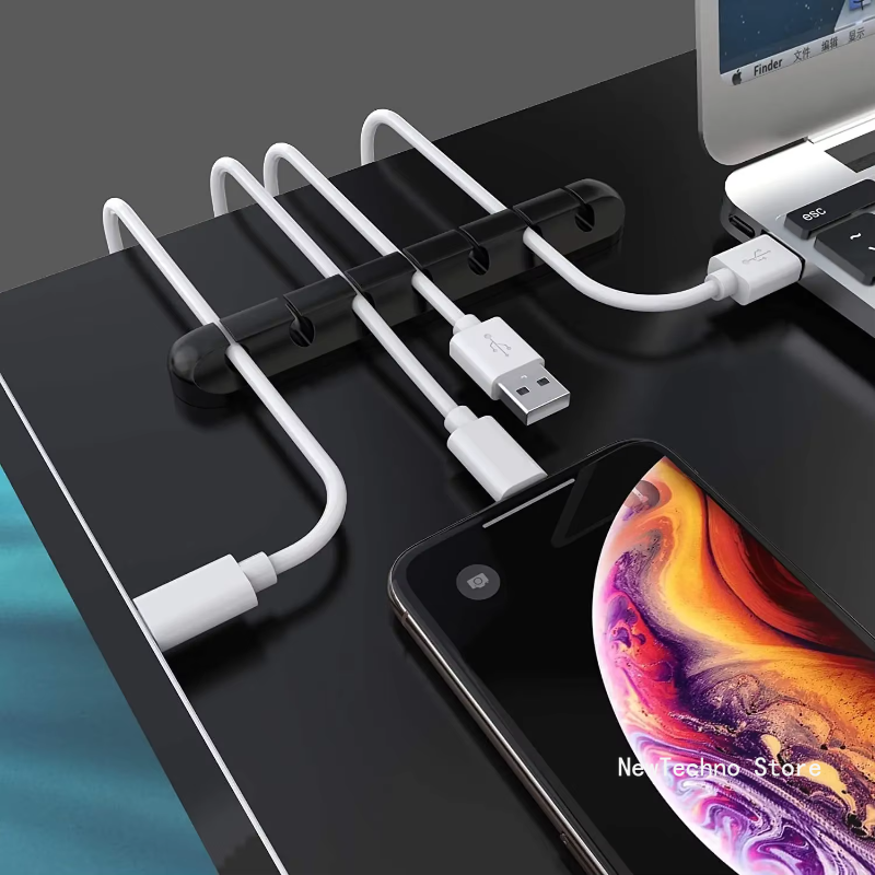 Cable Organizer Silicone USB Cable Winder Desktop Tidy Management Clips Cable Holder for Mouse Headphone Wire Organizer