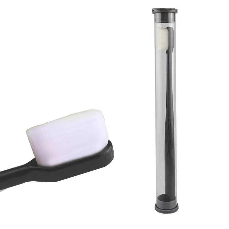 Brosse à dents Ultra fine Dense, en Fiber souple, à poils , Portable pour adultes et enfants, avec boîte: D