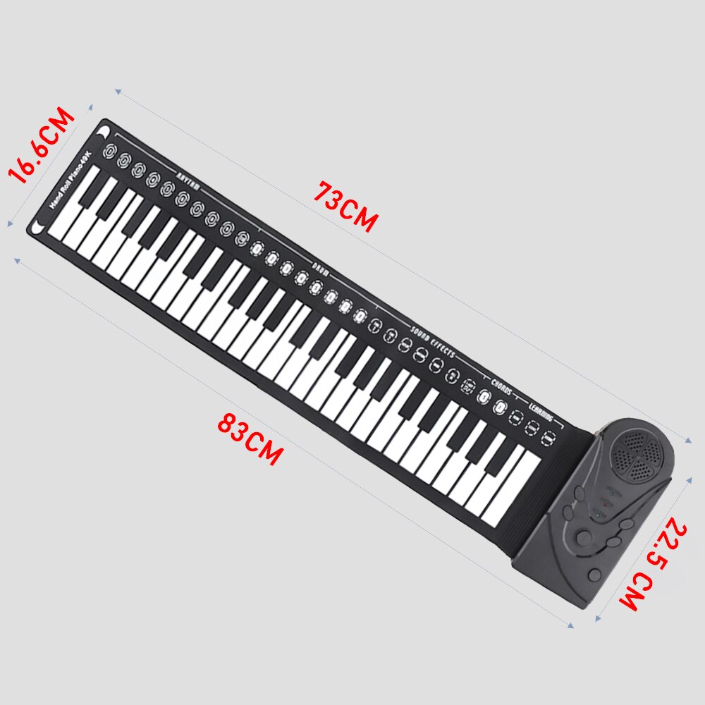 BS PPortable Alastic 49 Keys Flexible Roll Up Piano Electronic Soft Keyboard Piano Silicone Rubber Keyboard