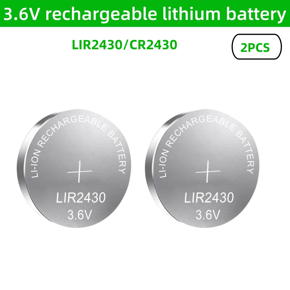 2PCS LIR2032 LIR2430 LIR2450 LIR2016 LIR2025 LIR1632 3,6 V Wiederaufladbare Lithium-Batterie Ersetzt CR2032 2025 2430 2450: green