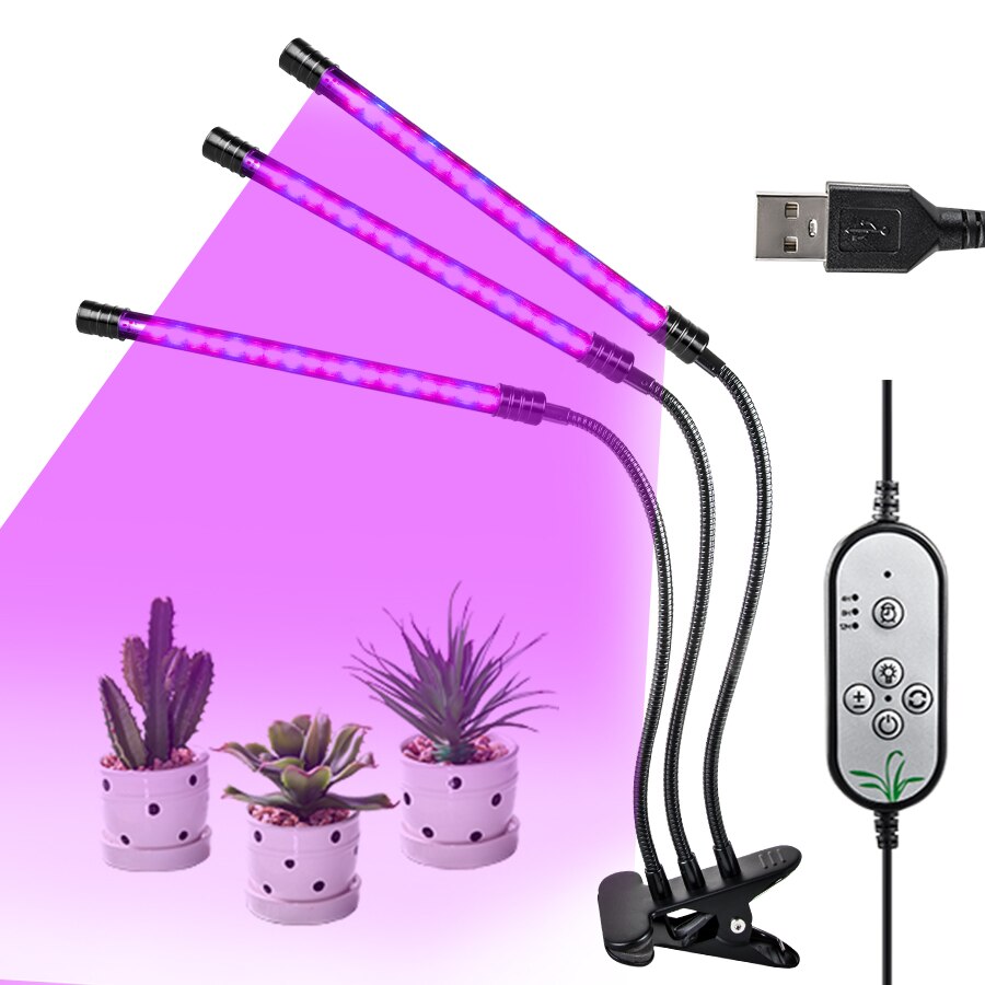 Clip Volledige Spectrum Phytolamp Voor Planten Dc 5V Usb Groeien Licht Buis Met Timer Phyto Lamp Voor Planten Bloem zaden Grow Tent Box