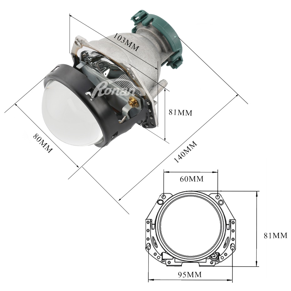 RONAN Upgrade 3.0 Bi xenon hella 5R G5 projector blue film lenses headlight retrofit DIY D1S D2H D3S D4S D2S car headlamp