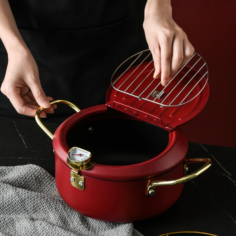 Non stick tempura frituregryder tempura frituregryde stegegryde induktion komfur universal stegt kyllingekande madlavningsredskaber køkkenredskaber
