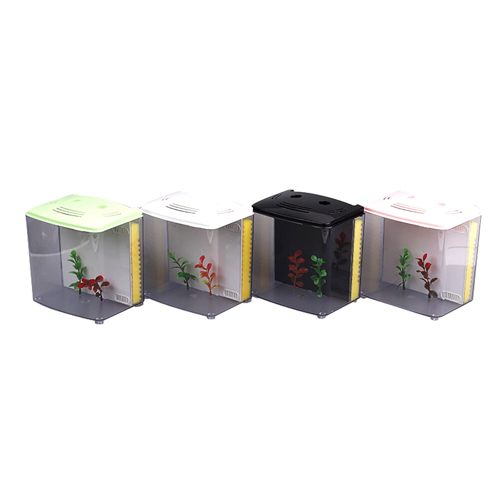 Mini Aquarium en acrylique de 5l, demi-lune, LED, USB, grande capacité, pour la maison, le bureau, fournitures pour animaux de compagnie