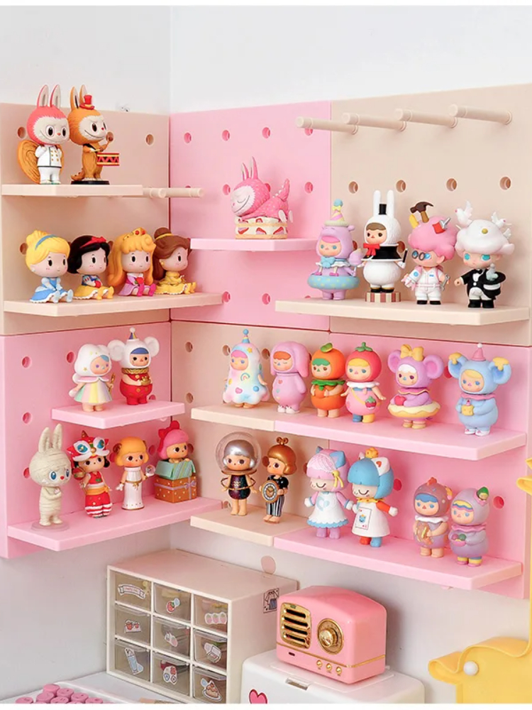 Aan De Muur Gemonteerde Hole Board Muur Plank Gratis Ponsen Hanger Boekenplank Figuur Display Planken Staan Slaapkamer Bureau Muur Opslag Decor