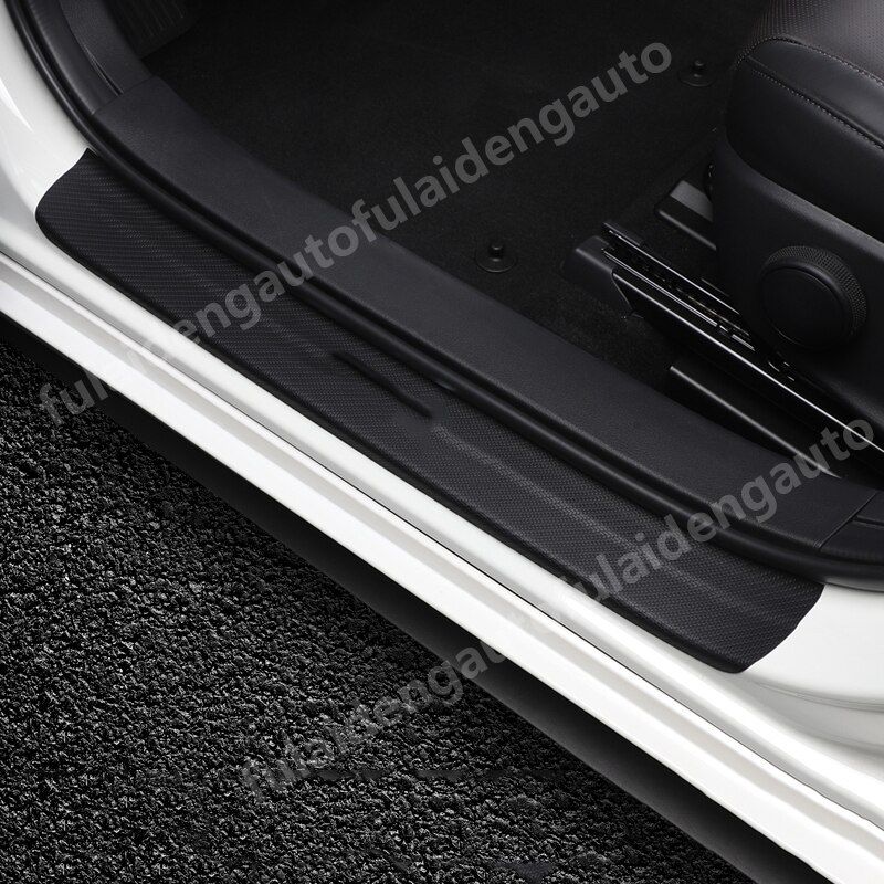 8pcs Carbon Fiber Leather Door Scuff Plate Door Sill Entry Guard Trim for Lexus RX350 RX450H Moulding Car Accessories