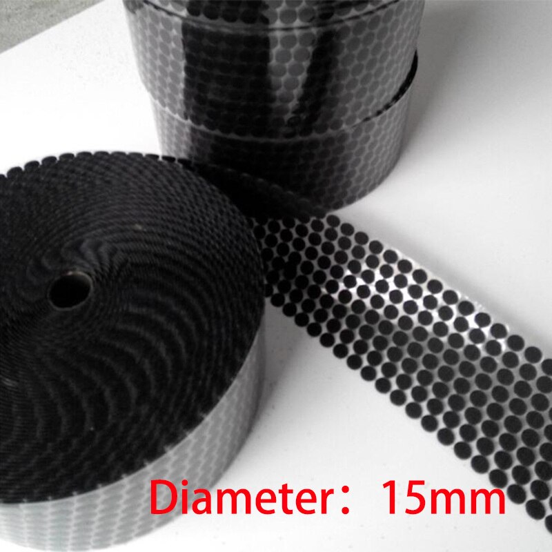 50Pairs Nylon Haken En Lussen Sticker Sterke Zelfklevende Ronde Dot Lijm Op Stickers Thuisgebruik Gordijn Sluiting: Black 15mm
