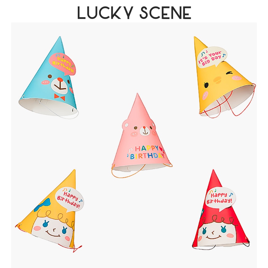 Sombreros de de cumpleaños de animales de dibujos animados de papel para niños, mascotas, adultos, celebración divertida, de cumpleaños, manualidades DIY, suministros para fiestas S00229
