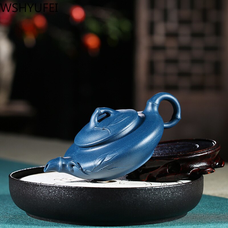 WSHYUFEI Yixing teekanne echte alle der ursprüngliche handgefertigt grün schlamm lila Tonne Teekanne Chinesischen Tee zeremonie 240ml