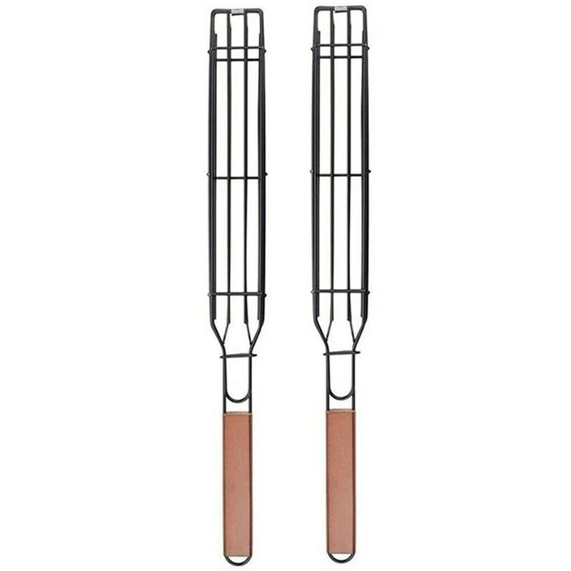 Utomhus grillkorg bbq redskap bärbar bbq grillkorg belagd stål nonstick grill grill mesh grillverktyg