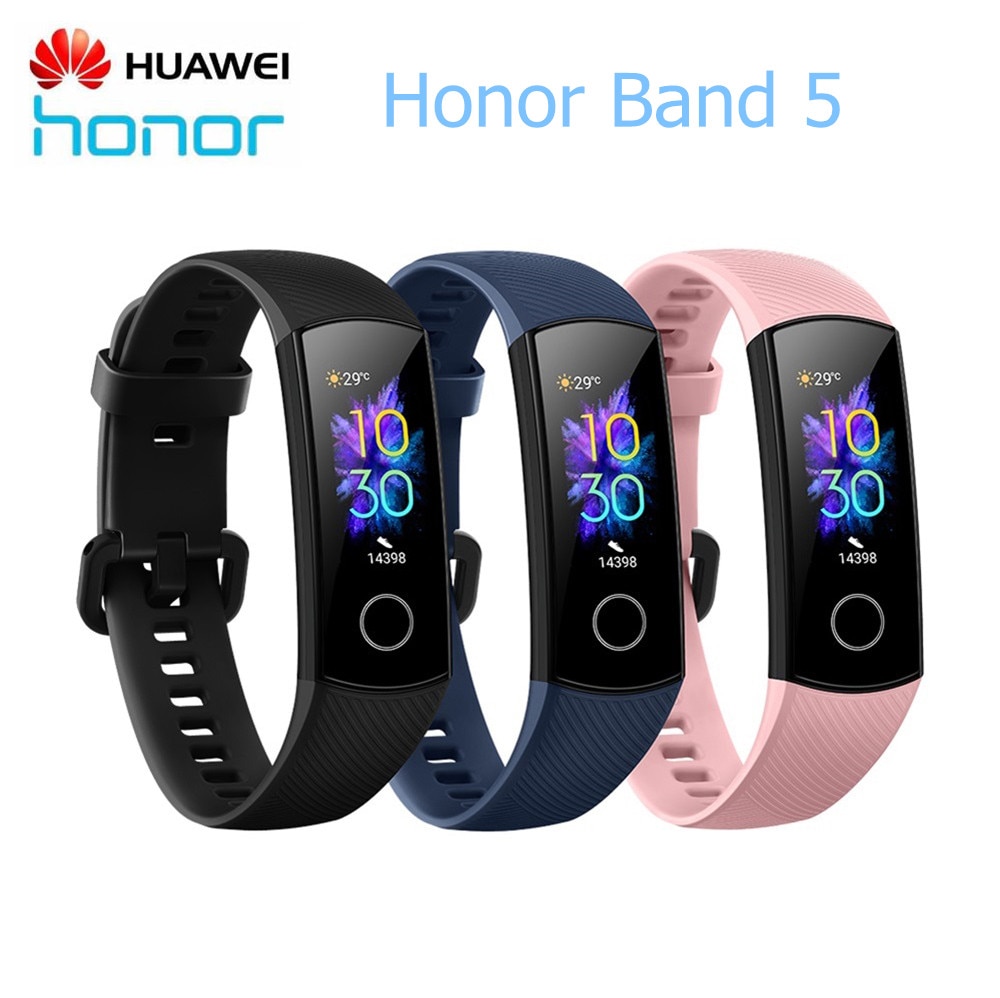 Originele Huawei Honor Band 5 Fitness Smart Armband Hartslag Monitoring 5ATM Waterdichte Zwemmen Bluetooth 4.2 Smart Horloge