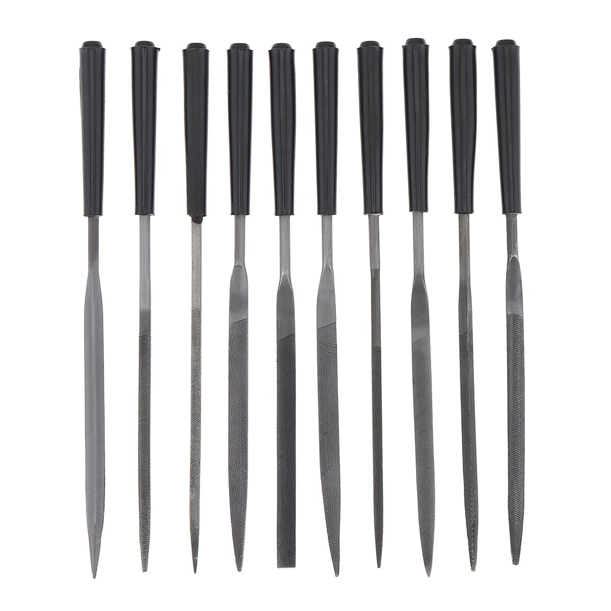 10pcs 140mm Trimming Steel File Set Semi-circular Flat Head Triangle Square File Combination Medium-toothed for Woodworking