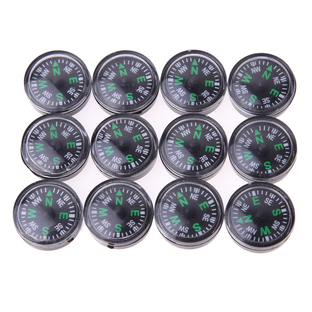 12 PCs Portable Mini Camping Hiking North Navigation Handheld Accurate Compass Survival Compasses Button Practical Guider