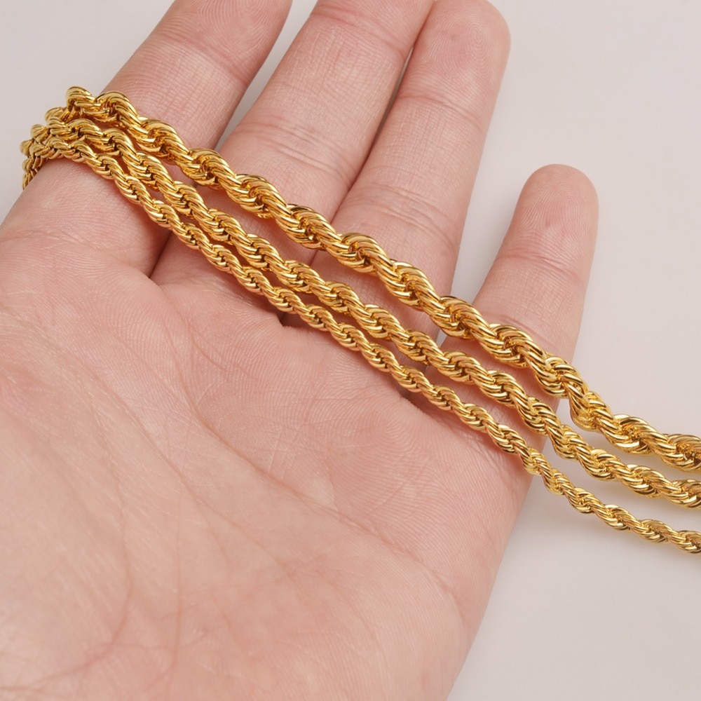 Anniyo (Een Stuk) Twisted Chain Armbanden Voor Vrouwen/Mannen, goud Kleur Sieraden Armbanden Trendy Beste #009616