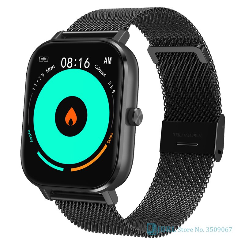 sport ecg firkantet digital klokke menn kvinner bluetooth samtale besvare digital armbåndsur dame stål passe klokker herre android ios: Dt35 ecg sortere stål