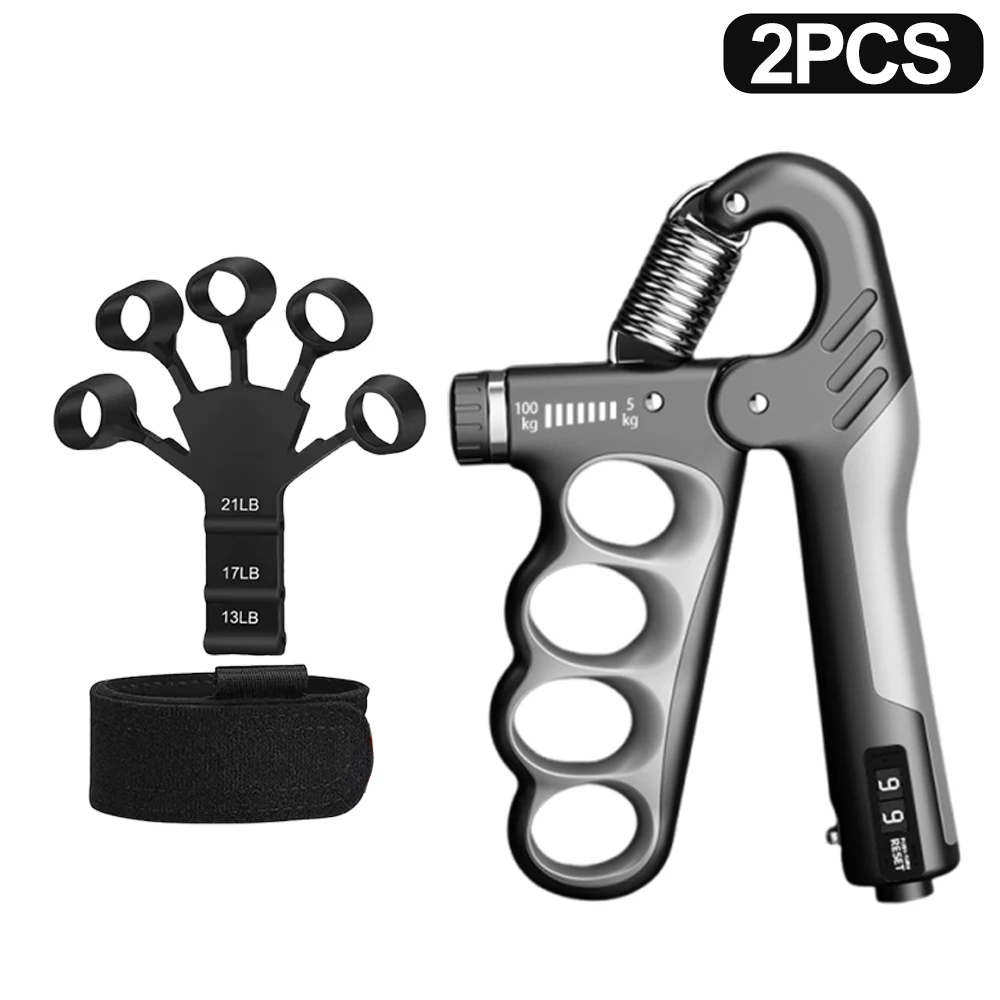 5-100Kg Adjustable Finger And Forearm Strengthening Kit - Improve Grip Strength And Flexibility With Resistance Hand Grippers: black