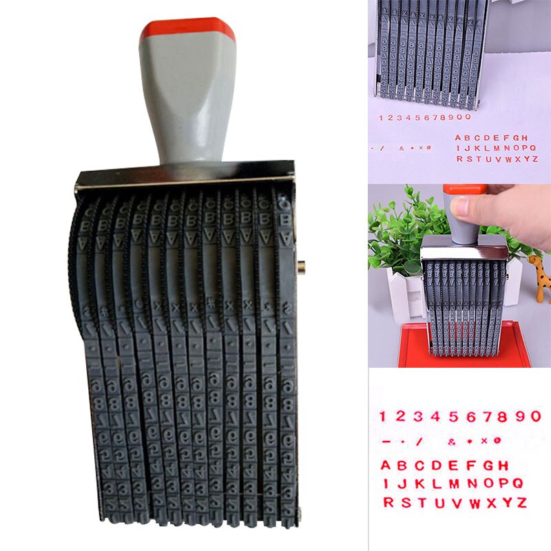 Multipurpose Rolling Stempel 8 Cijfers Brief Nummer Emboss Diy Stamper AC889