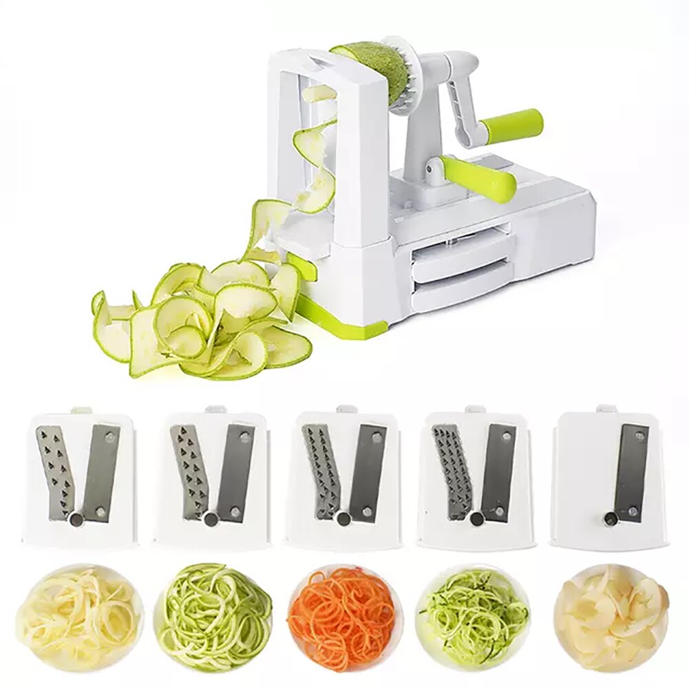 Vegetable Spiralizer Carrot Cutter Hand Held 5 Blade Spiral Slicer Noodle Pasta Maker Kitchen Accessories