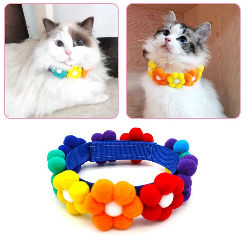 Collare per animali domestici fiore !og regolabile creativo poliestere moda gattino collare collare per cani gatti collana sciarpa accessori per animali domestici
