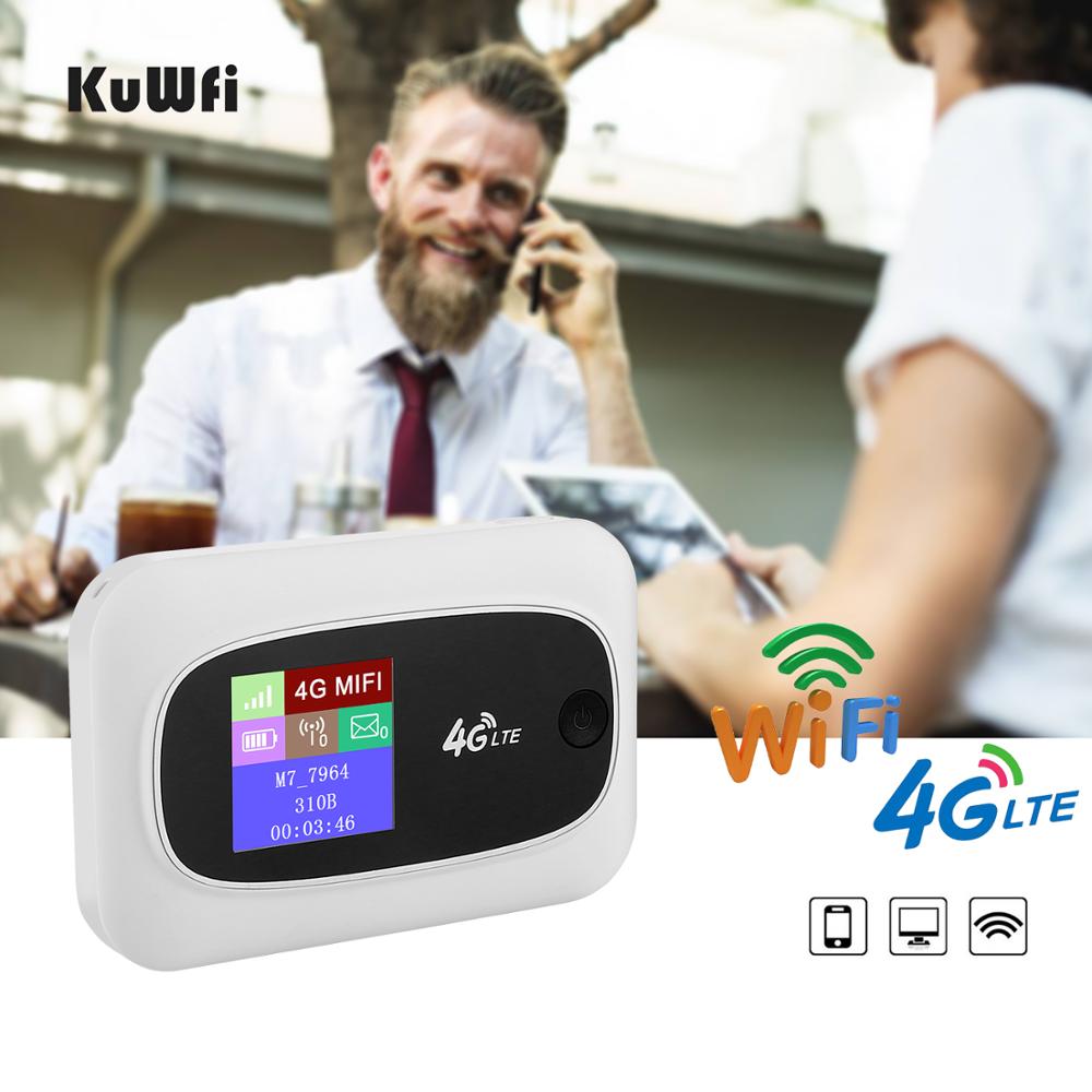 KuWFI Mobile 4G Wifi Router Mobile WiFi Hotspot Travel Router Partner4G Wireless SIM Routers with SD and SIM Card Solt