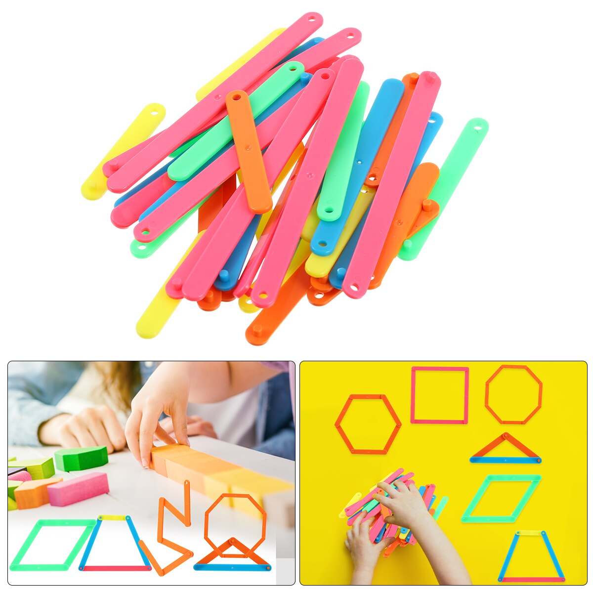 50 stk matematik undervisningshjælpemidler matematik underviser legetøjsform blokke matematisk matchende pind til baby hjemme skole børn