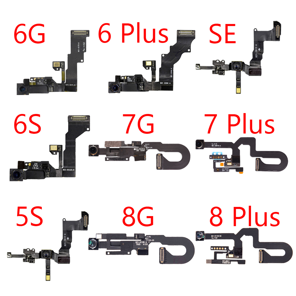 Mały przedni aparat dla iPhone 6 6s 7 8 Plus 5S SE 2020 czujnik zbliżeniowy twarz przednia kamera Flex Cable telefon naprawa części