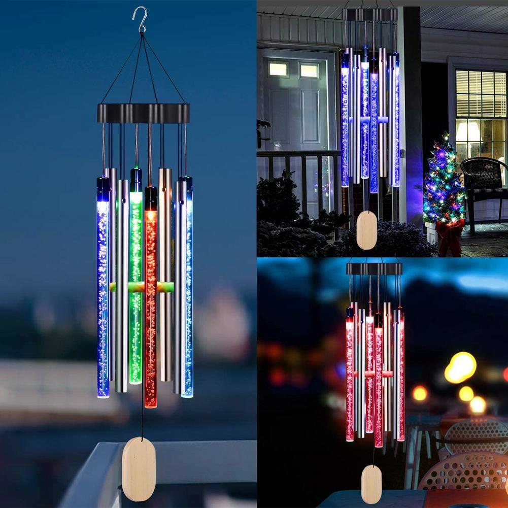 Solvind klokke lys udendørs have terrasse lys farverig boble kolonne landskab lampe til boligindretning
