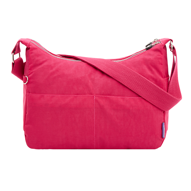 Bolso de Nylon de , bandolera para mujer, bolso de mujer, impermeable, nailon, bolsos de hombro tipo bandolera, bolsa principal de mujer: Rosa fuerte