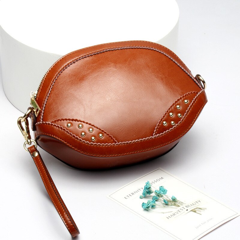 Shell Package Mini- Portable Mobile Phone Package Concise Diagonal Single Shoulder Package Tide: brown