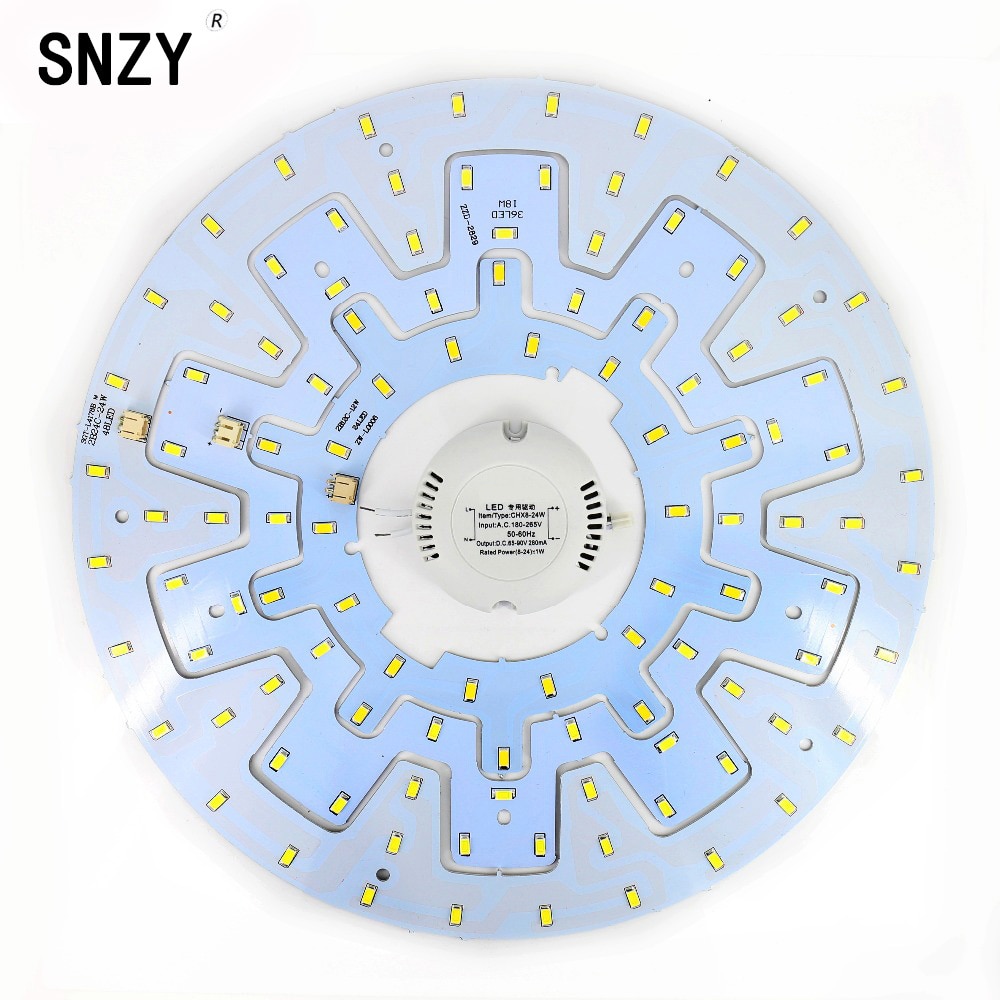 Snzy ledet panel cirkel ringlampe 12w 18w 24w runde loftslampe  ac 220v cirkulært panellampe med magnetskrue + driver