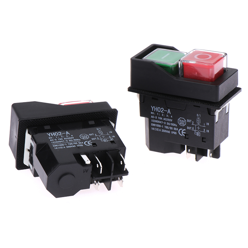 Commutateurs à bouton-poussoir électromagnétiques, équipement de machine-outil de démarrage, interrupteur étanche, sécurité de sécurité, IP55, Ksat 28A, 1PC