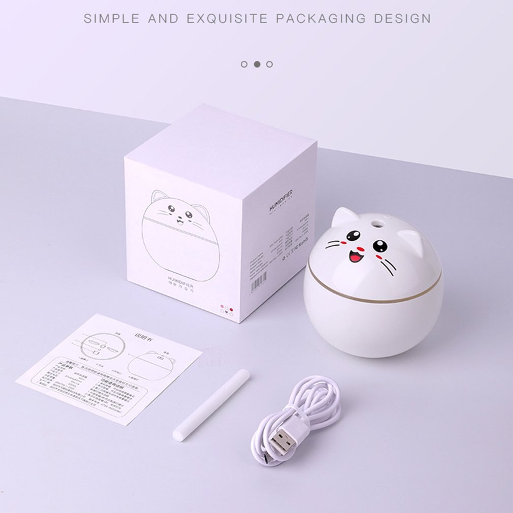 Ultrasonic Atomizing Humidifier Portable USB Home Office Moisturizing Mute Large Spray Lucky Cat Humidifier