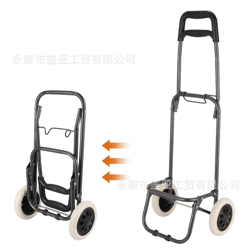 Indkøbsvogn trapper foldbar lille trækvogn indkøbsvogn trailer bagagevogn vogn lejehjul: Lysegul