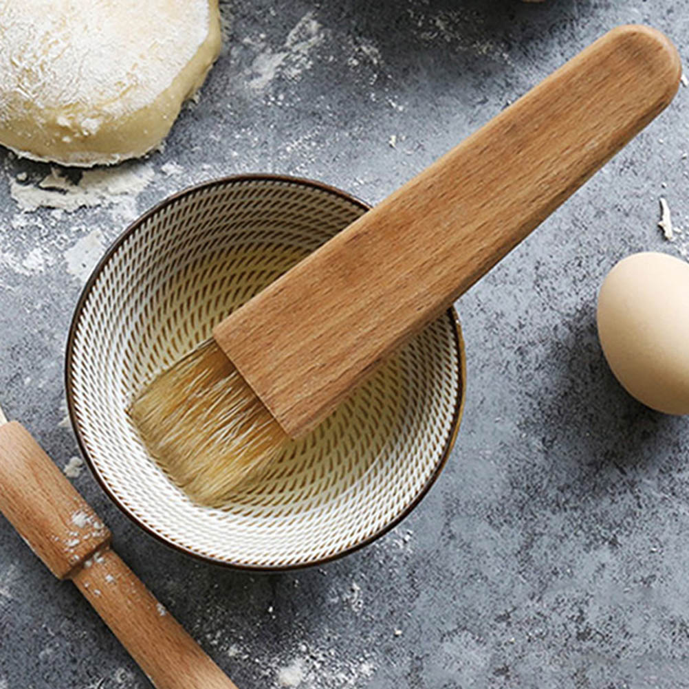 2pcs/lot BBQ Basting Brushes Oil Sauce Barbecue Grill Brushes Wood Handle Baking Pastry Butter Honey Brush for kitchen