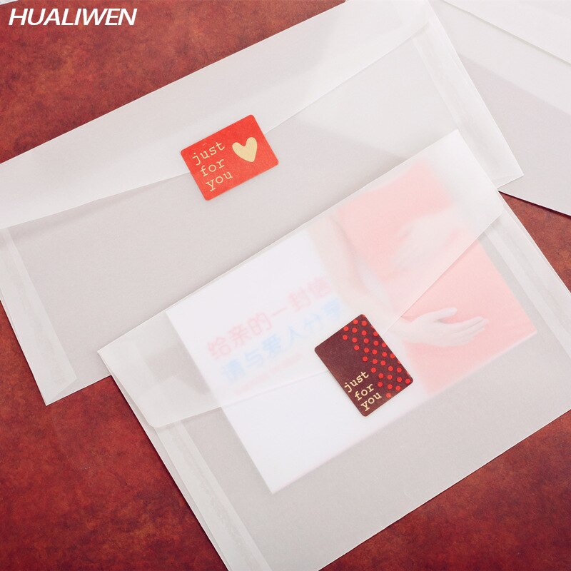 10pcs/lot Custom Transparent Envelope Translucent Paper Envelopes Set Letter Vintage Wedding Invitation Envelopes for Cards