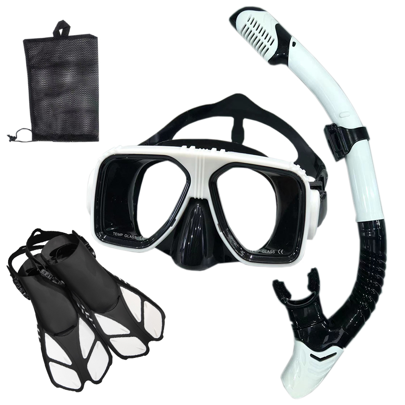 Máscara y gafas de buceo con snorkel, juego de tubo de natación para buceo, adulto, unisex: Gris oscuro / S / M