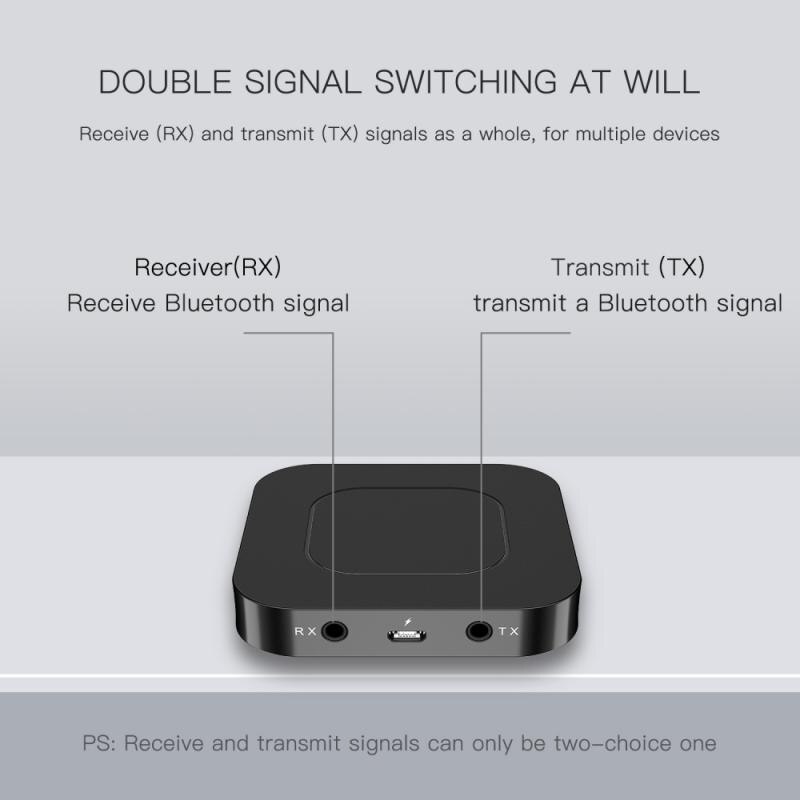 Bt-13 Bluetooth Transmitter and Receiver 2 in 1 3.5mm Bluetooth 5.0 Audio Receiver and Transmitter Adapter