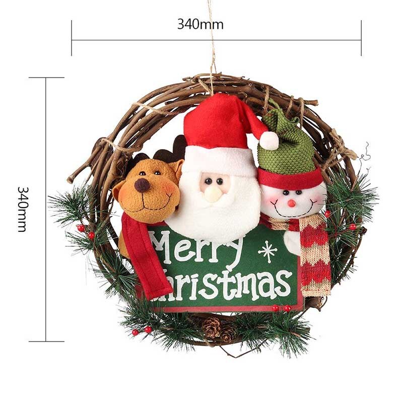 30cm 40cm rosa bröllop blomkrans krans led lampor heminredning prydnadssaker kranshängare jul dörrdekorationer för hemmet: 34cm mc krans
