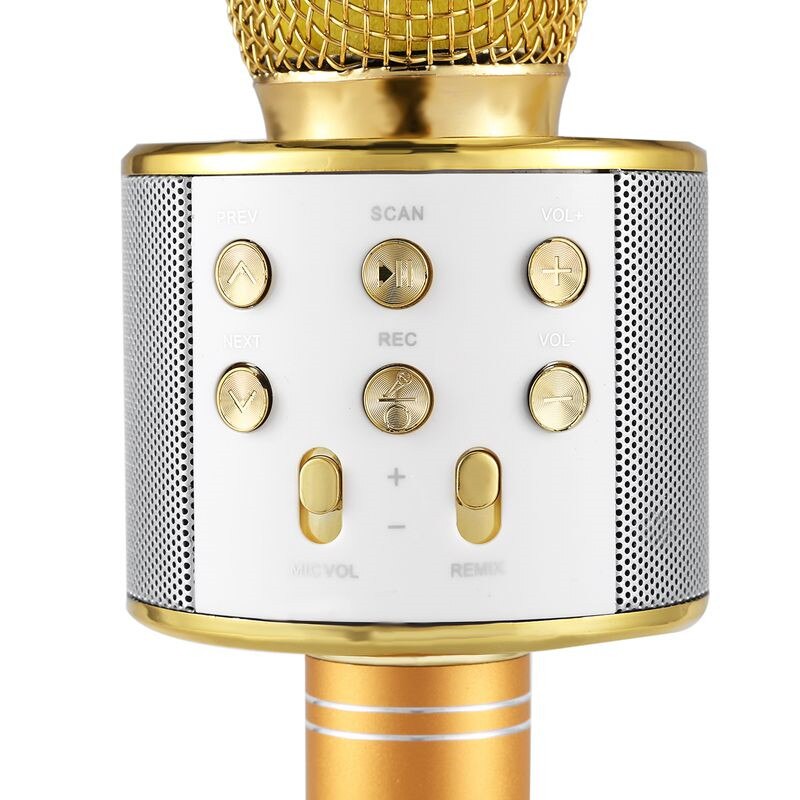 WS 858 Microphone sans fil Bluetooth USB condensateur karaoké micro support Radio haut-parleur Mikrofon studio enregistrement Ws858
