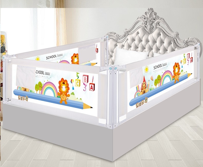 Baby bed fence lift up and down security gate children bed rail kids playen