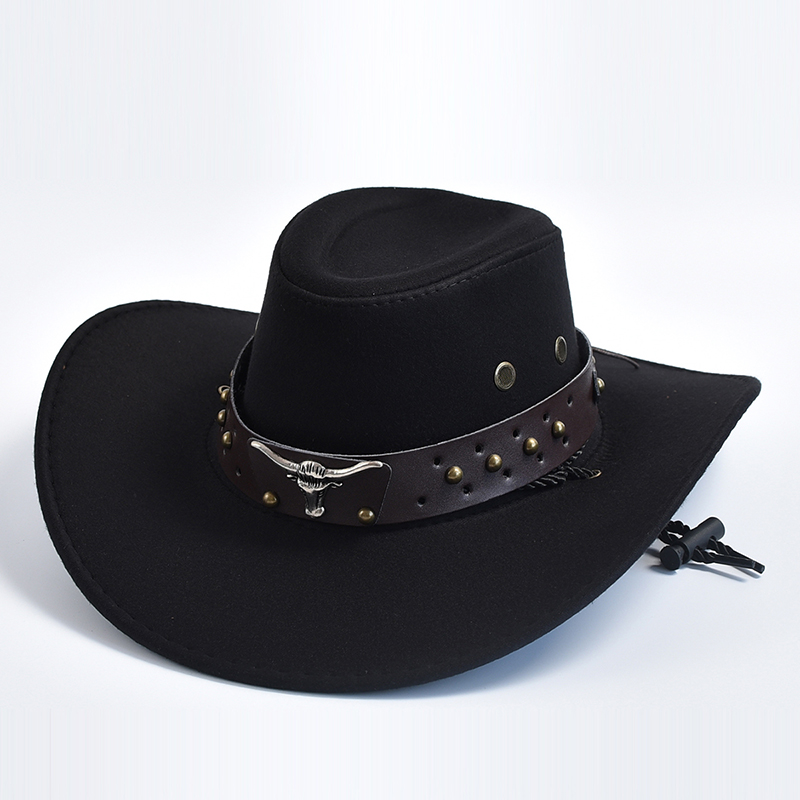 Nuevos sombreros de vaquero del oeste de gamuza Artificial, sombrero de Jazz de vaquera de caballero Vintage de borde grande, sombrero de Cosplay para de vacaciones