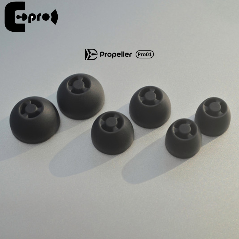 ePro Propeller Pro01 S/M/L Size Replacement Silicone Eartips with Phase Plug and Cone for 3.9-5mm In-Ear Earphone (3 Pairs)