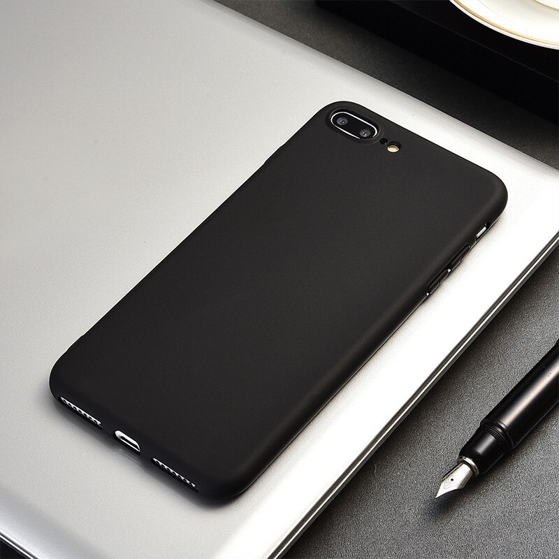 Dunne Zachte Tpu Siliconen Mat Telefoon Case Voor Iphone Xr X Xs Max 6 6S 7 8 Plus Se luxe Soft Cover Zwart Funda Coque Capas