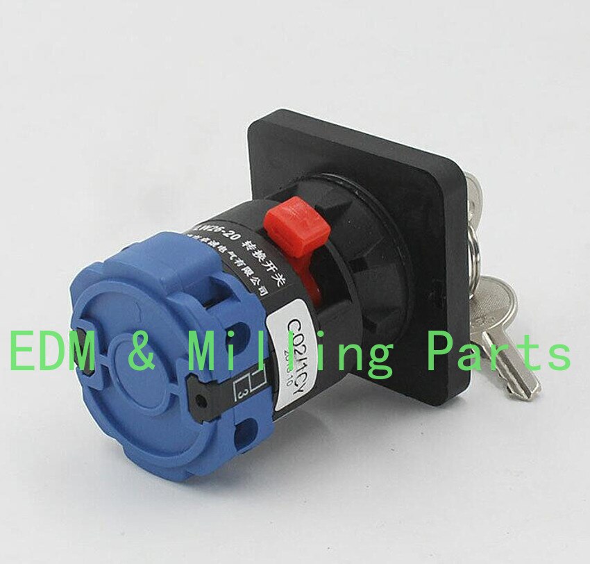 CNC 220V Universal Transfer Switch LW26-20/1 Single Hole Key With Lock Changeover Switch 20A