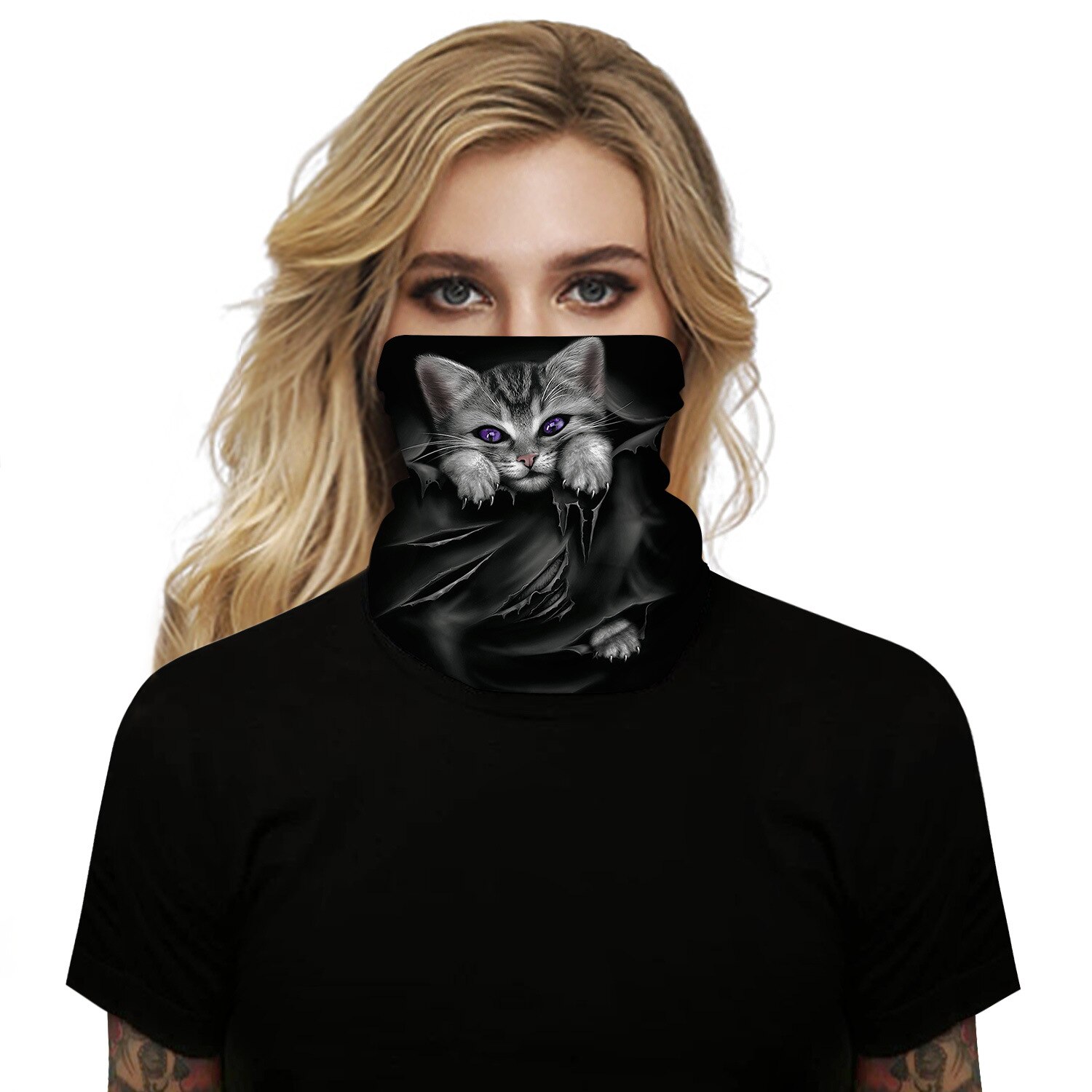 3D Cat print Magic Scarf Scarves Neck Face Mask Men Women Scarf Seamless Bandana Windproof Headwear Outdoor