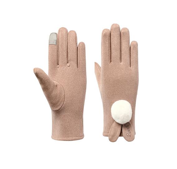 Paire de gants en daim épais pour femme, Double couche, fourrure, , mignon, oreilles de lapin, à la , pour l&#39;extérieur, hiver: C