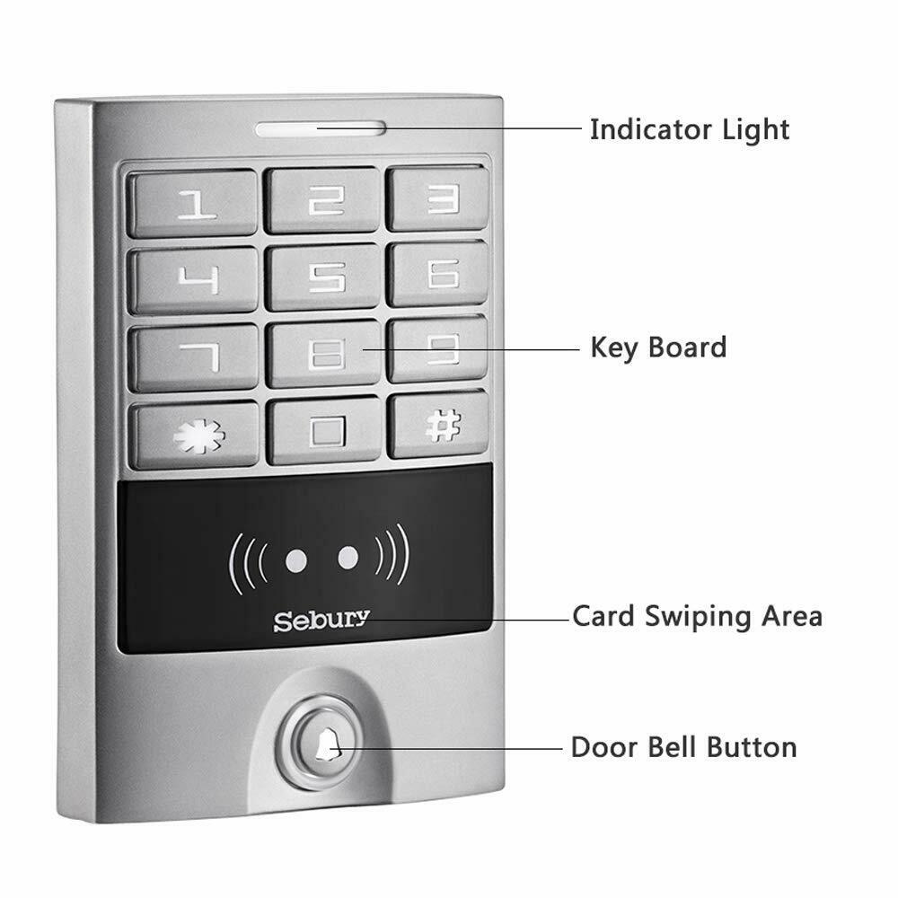 Waterproof IP65 Standalone Access Control Reader Keypad for 125KHz or 13.56MHz RFID Card
